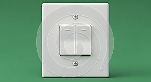 Modern Double Light Switch on Green Background
