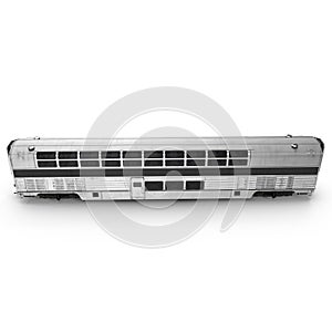 Modern doubledeck Railroad Wagon on white. 3D illustration