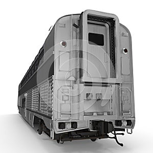 Modern doubledeck Railroad Wagon on white. 3D illustration