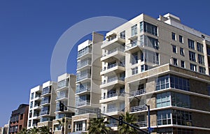 Modern Downtown City Apartment Buildings