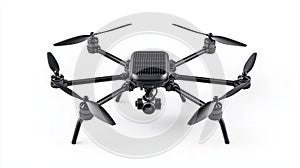 Advanced Black Drone Technology Isolated On White