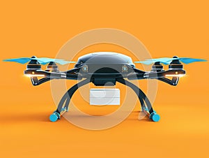 Modern Drone on Orange Background