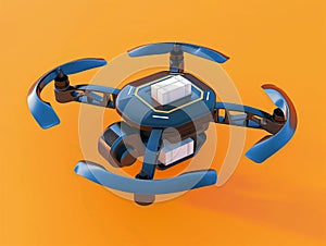 Modern Drone on Orange Background