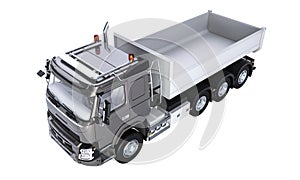 Modern dump truck isolated on white background