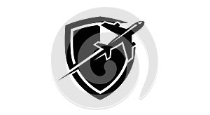 Airplane Shield Logo Vector Icon