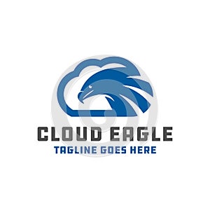 Modern eagle cloud logo
