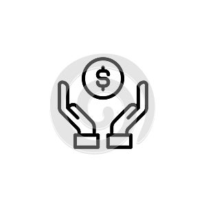 Modern earning line icon.