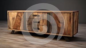 Modern Earth Tones Sideboard 3d Model With Rustic Texture