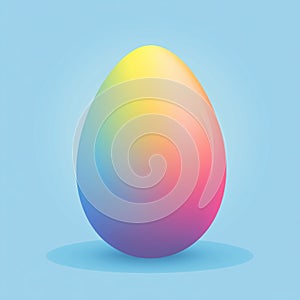Modern Easter gradient egg illustration against pastel background