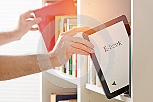 Modern ebook reader and books