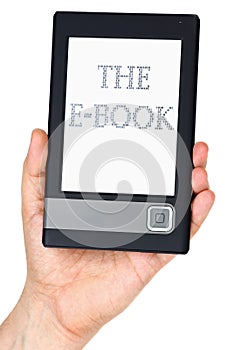 Modern ebook reader in hand