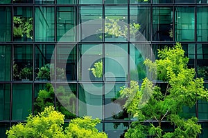 modern eco-friendly green office building with green plants