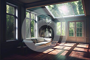 Modern eco friendly house living room