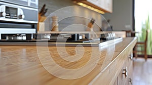 A modern yet ecofriendly kitchen boasting sustainable design elements such as energyefficient appliances bamboo flooring