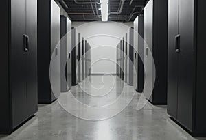 Modern edge computing datacenter featuring distributed processing nodes