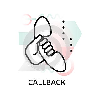 Callback icon on abstract background