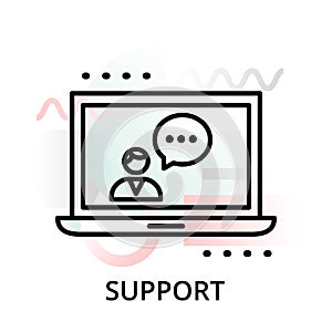 Support icon on abstract background