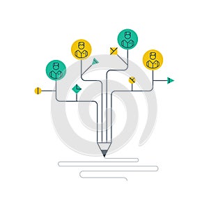 Modern education concept, writing school classes, knowledge learning