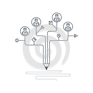 Modern education concept, writing school classes, knowledge learning