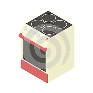 Modern electric cooker icon, cartoon style