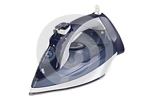 Modern electric iron on white background