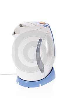 Modern electric kettle isolated on white