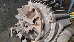 Modern electric motor fragment, 2 phase electric motor is applied as a pump motor, in an industrial plant
