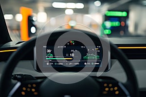 Modern Electric Vehicle Dashboard Display