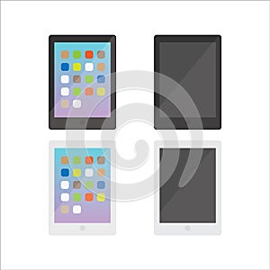 Modern Electrical Tablet Gadget Vector White Black Family Group Display Technology Mobile illustration