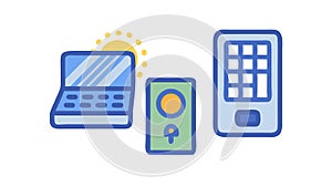 Modern electronic devices, symbolizing digital connectivity, communication, technology, vector design Generative AI