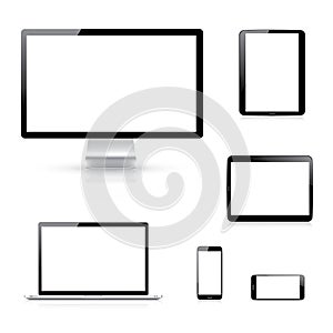 Modern electronic devices vector eps10 illustratio