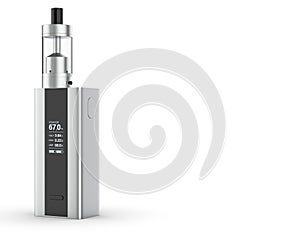Modern electronic mod vaping device isolated on white background. Vape. 3d illustration.
