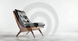 Modern elegance - A sleek leather armchair in a minimalist setting