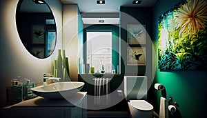 Modern and elegant bathroom inroom scene ,generative AI