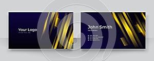 Modern elegant blue yellow business card template. Creative luxury and clean business card template with corporate concept. Vector