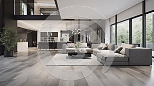 Modern elegant cozy open loft living room