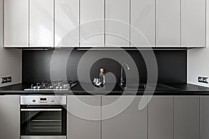 Modern and elegant gray kitchen unit