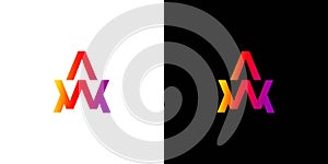 Modern and elegant AW logo design