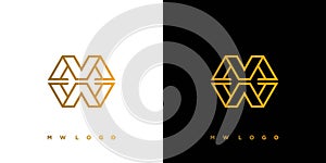 Modern and elegant MW logo design