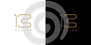 Modern and elegant number 13logo design