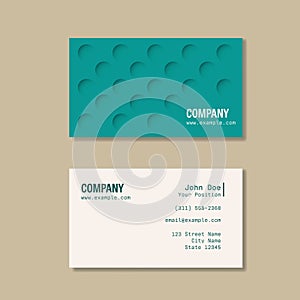 Modern elegant professional business card layout vector template. Abstract minimal graphic design