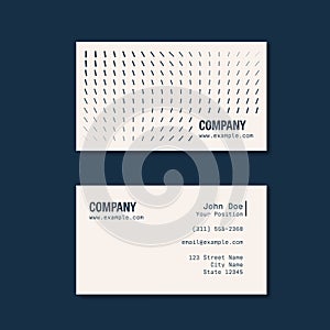 Modern elegant professional business card layout vector template. Abstract minimal graphic design