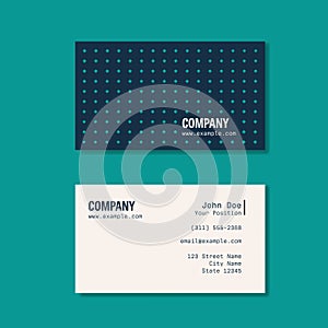 Modern elegant professional business card layout vector template. Abstract minimal graphic design