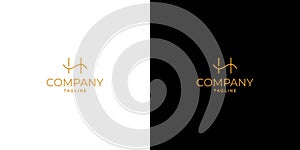 Modern and elegant SH initials logo design