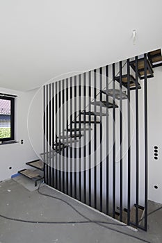 Modern, elegant staircase in completion