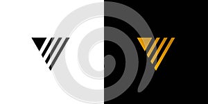 Modern and elegant V logo design