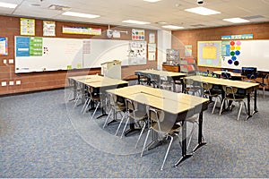 A new modern elementary school class room.
