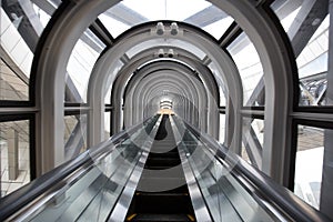 Modern elevator access in Umeda Sky Building, up to the Kuchu Teien Observatory photo