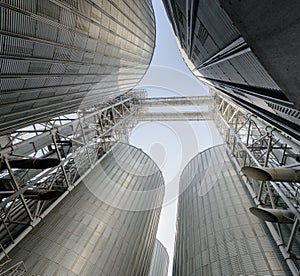 Modern elevator for storing grain against the sky