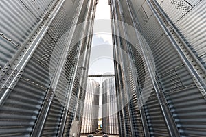 Modern elevator for storing grain against the sky